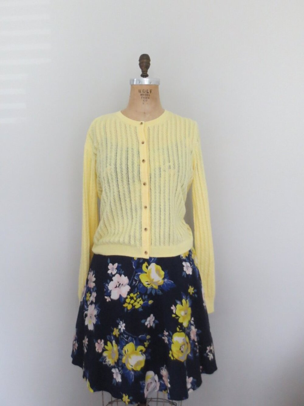GAP Yellow Pointelle Button Front Summer Cotton Cardigan - Picture 11 of 11